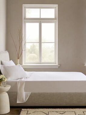 QUINCE Classic Organic Percale Flat Sheet King White 7601